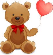 Cute teddy bear with balloon