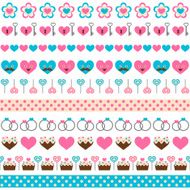 Set of seamless romantic ribbons