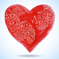 Watercolor heart isolated on white background N10