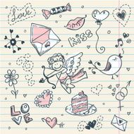 Doodle Valentine&#039;s day scrapbook page N2