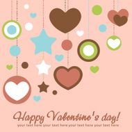 Valentine congratulation card with hearts N8