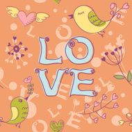 Love seamless texture with flowers and birds N21