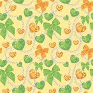 Shiny heart pendants hanging seamless pattern N2