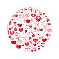 Template Circle Valentine&#039;s day N2