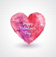 Watercolor painted pink heart vector element for your design