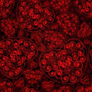 Vector seamless pattern with red hearts