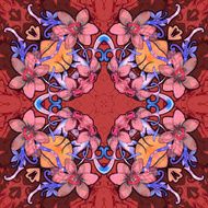 Flowers Seamless kaleidoscopic pattern N2