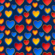 Color Heart Paper Stickers seamless pattern Valentine&#039;s day N2
