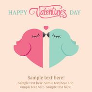 Birds in love Valentine&#039;s day postcard