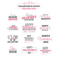 Set of vintage Valentine&#039;s day design elements
