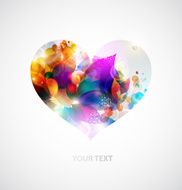 Colorful heart with flowers