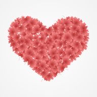 Red heart isolated on white Background Vector Illustration