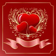 St Valentine gold and hearts Greeting card