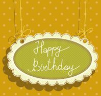 greeting card with happy birthday