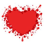 Heart-shaped splash isolated on white