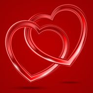 Abstract two shiny heart&#039;s shapes N2