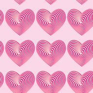 Pink hearts seamless patterns Optical illusion 3d three-dimensional