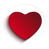 Valentine Day Heart on White Button