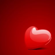 Red glossy heart in perspective N4