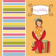 nice girl with a big gift box N11