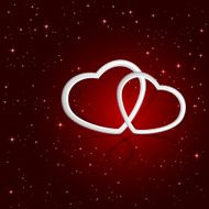 Hearts on star background