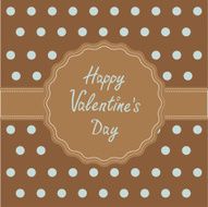 Brown ribbon and label with word love Valentines Day card