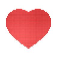 red heart made of pixels