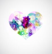 Colorful heart with flowers N2