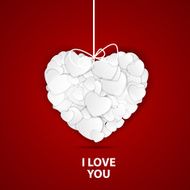 Happy Valentines Day card with heart Vector illustration N98
