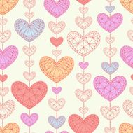 Seamless background with multicolored hearts