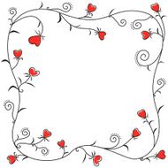 Frame of floral hearts