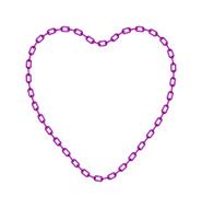 Purple chain in shape of heart