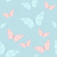 Seamless pattern with elegant butterflies N3