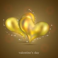 gold hearts background Vector illustration