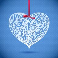 Happy Valentine&#039;s Day! lacy hearts vector greeting card N2