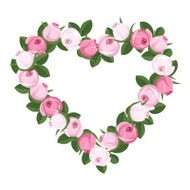 Heart of rose buds Vector illustration