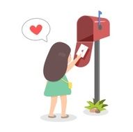 Girl Mailing Love Letter N2