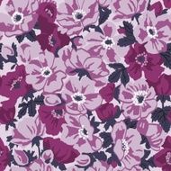 Vector seamless floral retro pattern with pink anemones