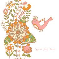 Floral background summer theme greeting card N17