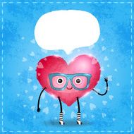 Happy Valentines day card with cute heart N5