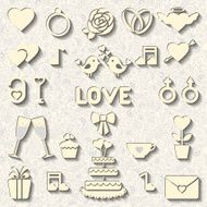 Set of vector icons for wedding or Valentine&#039;s day