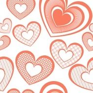 Vector Seamless Pattern with Hearts N19