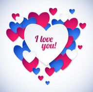 Happy Valentine&#039;s day! Color Heart Paper Stickers
