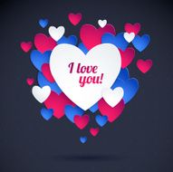 Happy Valentine&#039;s day! Color Heart Paper Stickers N2