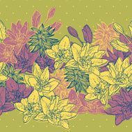 Seamless floral background with bird N5
