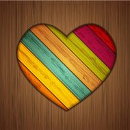 Vector colorful wooden heart