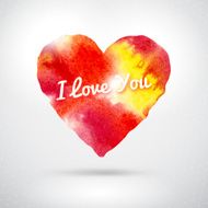 Watercolor vector heart for valentines day N2