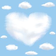 Cloud shaped heart on a sky