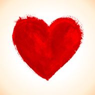 Hand-drawn painted red heart N5