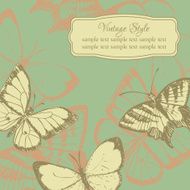 Vintage card with butterflies N2